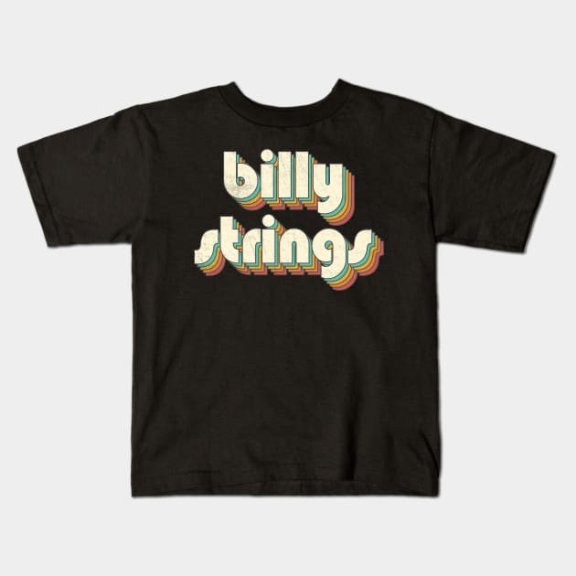 Retro Vintage Rainbow Billy Letters Distressed Style Kids T-Shirt by Cables Skull Design